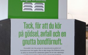 Skylt från tankstation