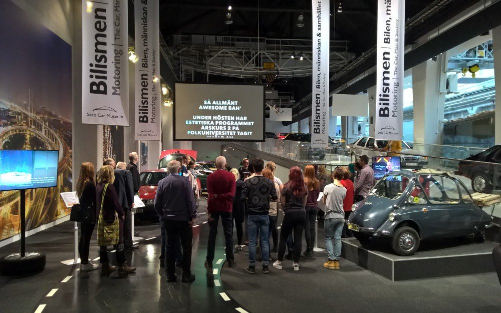 Invigningen av miniutställningen på Saab Car Museum den sjätte december 2016.